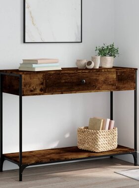 VidaXL Wandtafel 100x34,5x75 cm bewerkt hout gerookt eikenkleurig