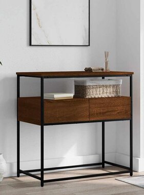 VidaXL Wandtafel 75x40x75 cm bewerkt hout bruin eikenkleur