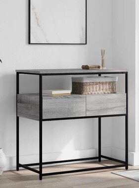 VidaXL Wandtafel 75x40x75 cm bewerkt hout grijs sonoma eikenkleurig