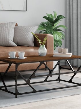 VidaXL Salontafel 100x50x40 cm bewerkt hout bruineiken