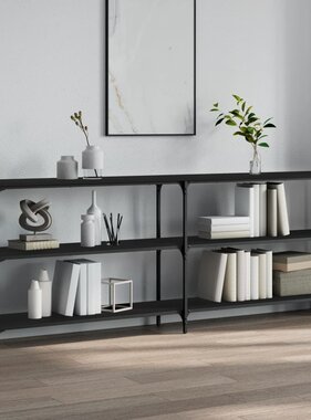 VidaXL Wandtafel 200x29x75 cm bewerkt hout zwart