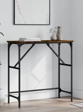 VidaXL Wandtafel 75x32x75 cm bewerkt hout gerookt eikenkleurig