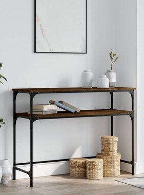 VidaXL Wandtafel 100x35,5x75 cm bewerkt hout bruin eikenkleur