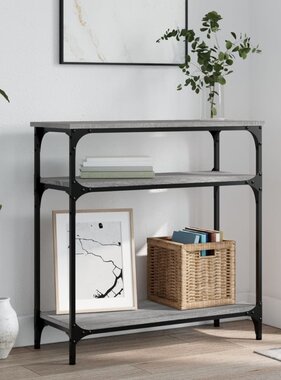 VidaXL Wandtafel 75x29x75 cm bewerkt hout grijs sonoma eikenkleurig