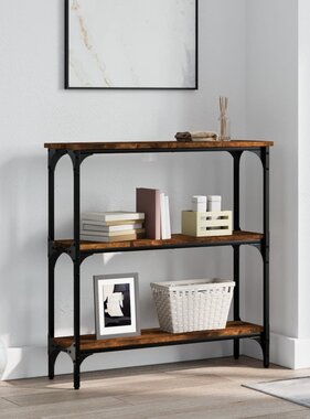 VidaXL Wandtafel 75x22,5x75 cm bewerkt hout gerookt eikenkleurig