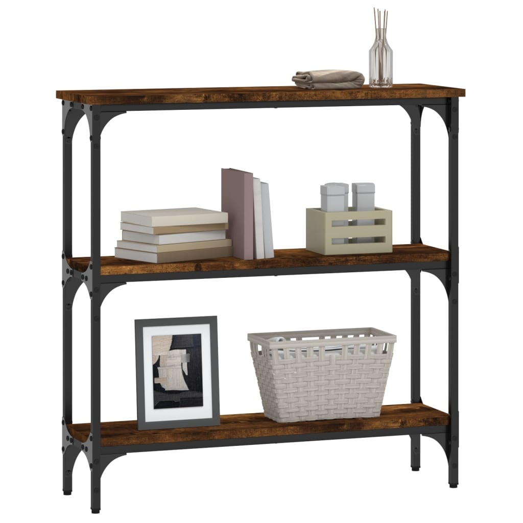 VidaXL Wandtafel 75x22,5x75 cm bewerkt hout gerookt eikenkleurig