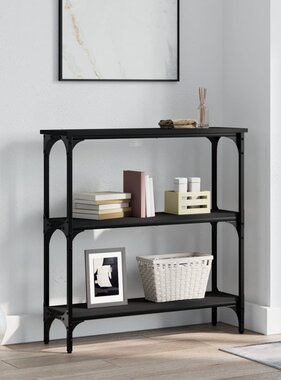 VidaXL Wandtafel 75x22,5x75 cm bewerkt hout zwart