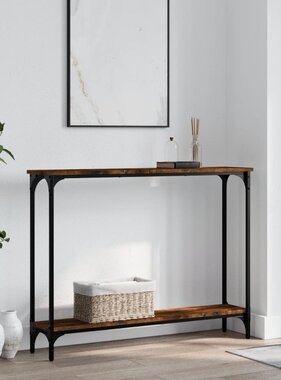 VidaXL Wandtafel 100x22,5x75 cm bewerkt hout gerookt eikenkleurig