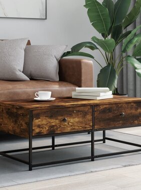 VidaXL Salontafel 100x51x40 cm bewerkt hout gerookt eikenkleurig