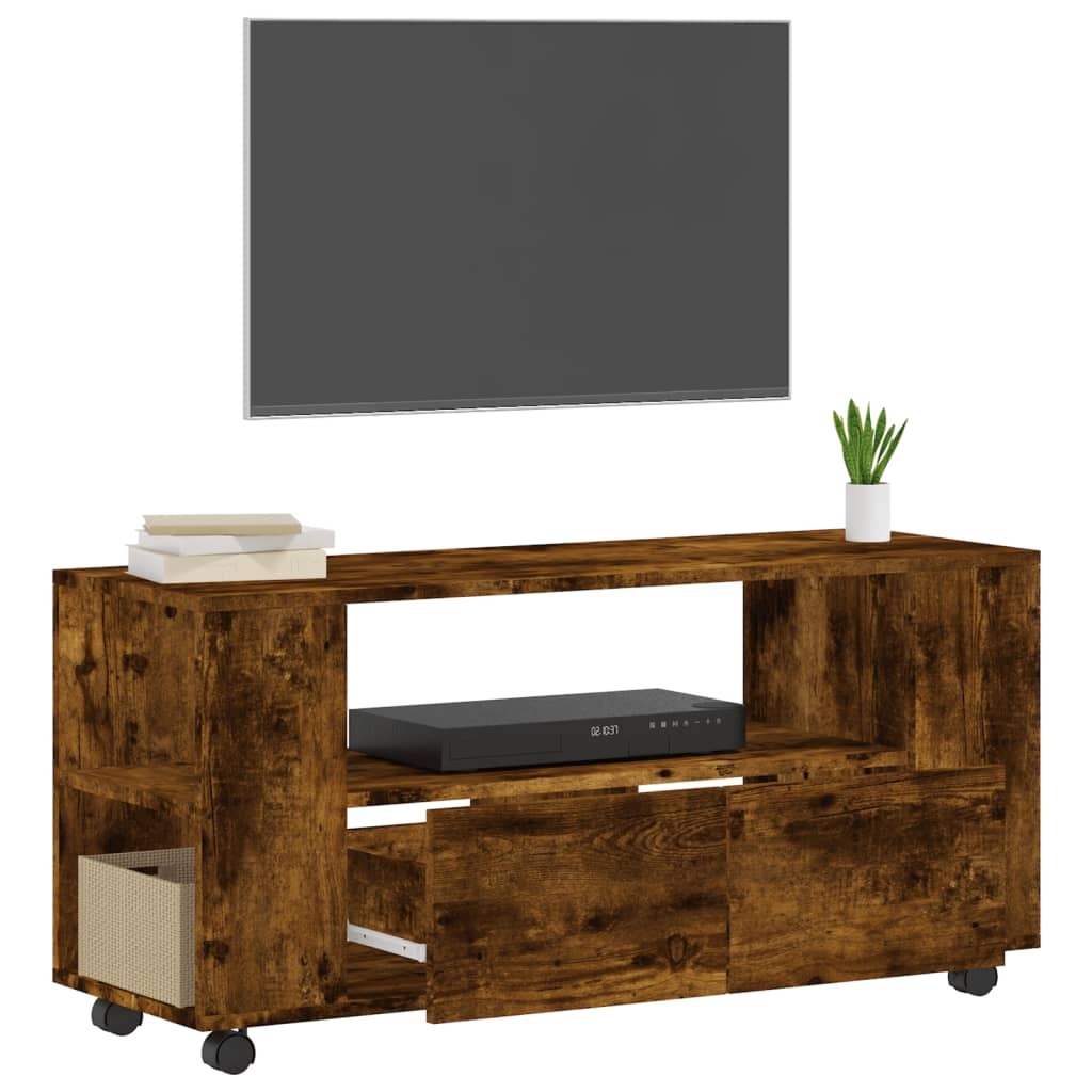 VidaXL Tv-meubel 102x34,5x43 cm bewerkt hout gerookt eikenkleurig