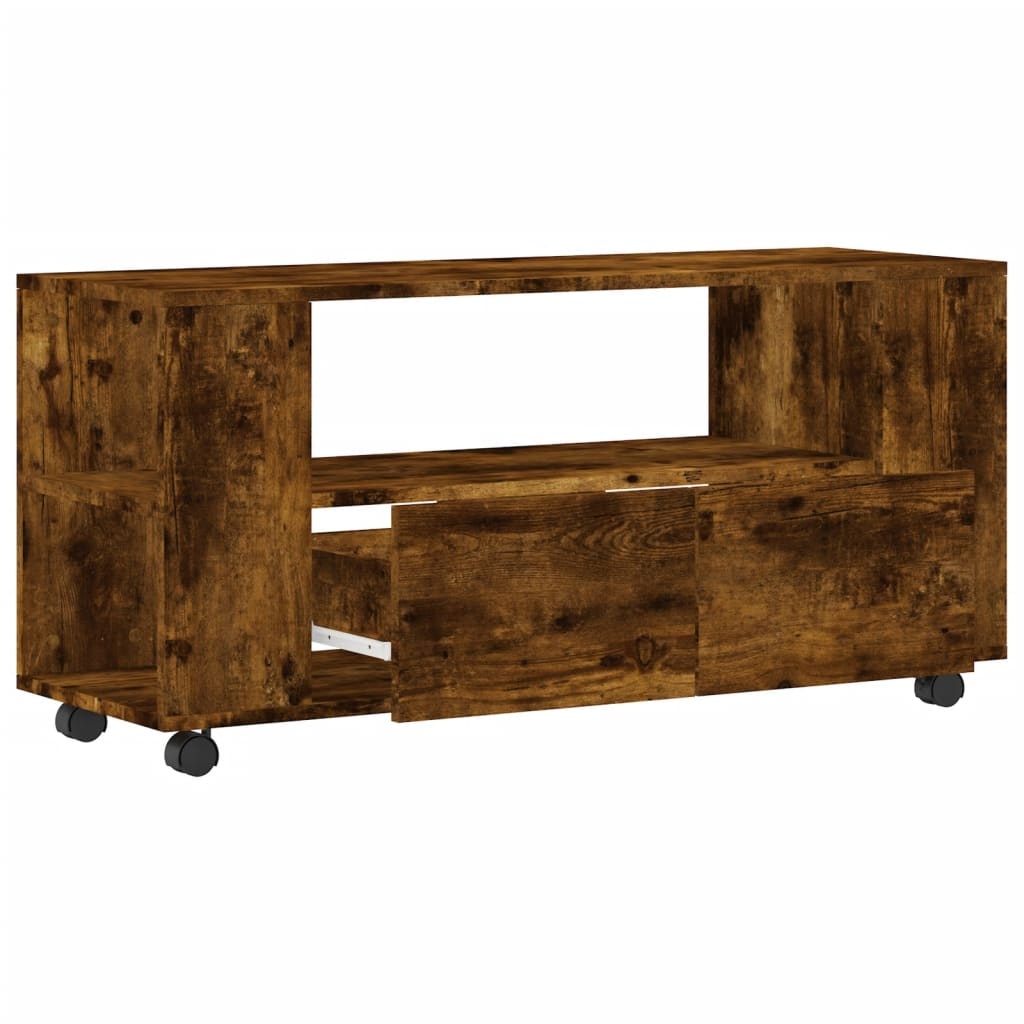VidaXL Tv-meubel 102x34,5x43 cm bewerkt hout gerookt eikenkleurig