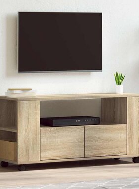 VidaXL Tv-meubel 102x34,5x43 cm bewerkt hout sonoma eikenkleurig