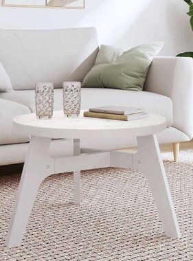 VidaXL Tafelblad rond Ø60x3 cm massief grenenhout wit