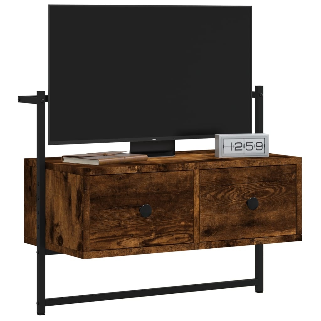VidaXL Tv-meubel wandgemonteerd 60,5x30x51 cm hout gerookt eikenkleur