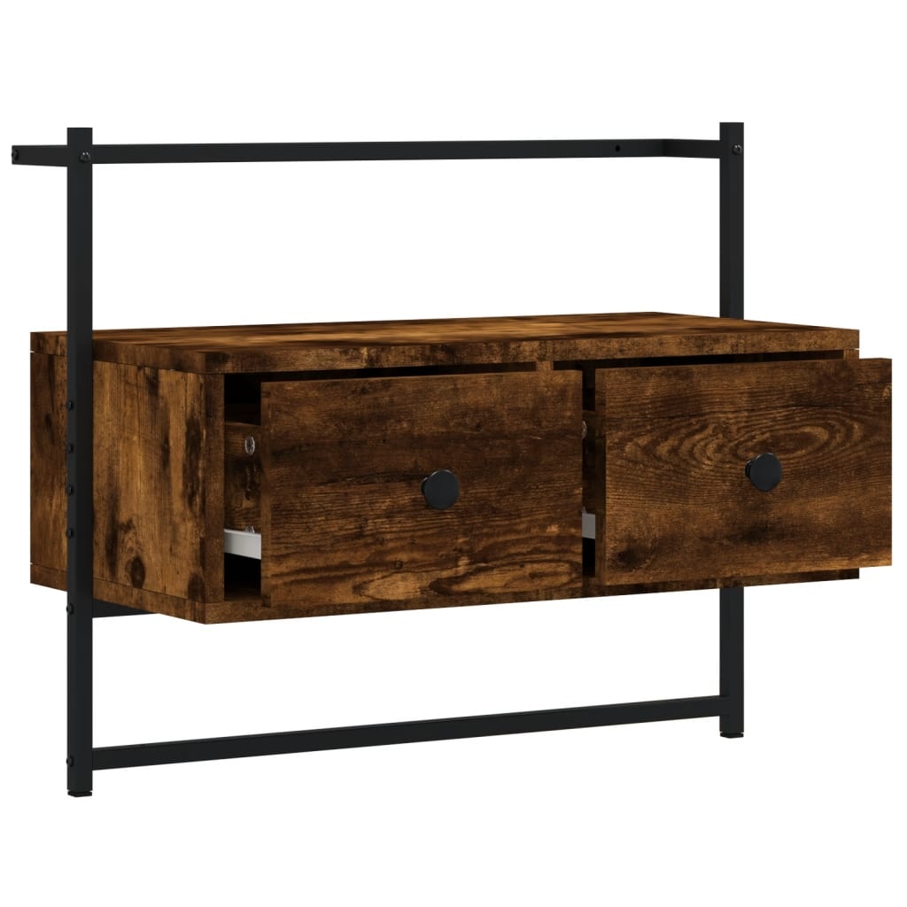 VidaXL Tv-meubel wandgemonteerd 60,5x30x51 cm hout gerookt eikenkleur