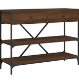 VidaXL Wandtafel met lades en schappen bewerkt hout bruin eikenkleur