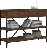 VidaXL Wandtafel met lades en schappen bewerkt hout bruin eikenkleur