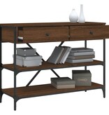 VidaXL Wandtafel met lades en schappen bewerkt hout bruin eikenkleur