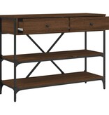 VidaXL Wandtafel met lades en schappen bewerkt hout bruin eikenkleur