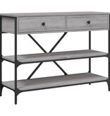 VidaXL Wandtafel met lades en schappen bewerkt hout grijs sonoma eiken