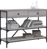 VidaXL Wandtafel met lades en schappen bewerkt hout grijs sonoma eiken