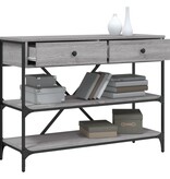 VidaXL Wandtafel met lades en schappen bewerkt hout grijs sonoma eiken