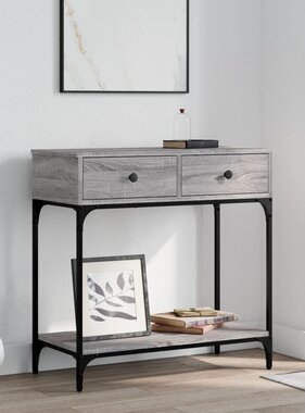 VidaXL Wandtafel 75x34,5x75 cm bewerkt hout grijs sonoma eikenkleurig