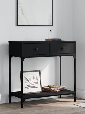 VidaXL Wandtafel 75x34,5x75 cm bewerkt hout zwart