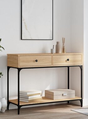 VidaXL Wandtafel 100x34,5x75 cm bewerkt hout sonoma eikenkleurig