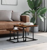 VidaXL 2-delige Tafeltjesset bewerkt hout gerookt eikenkleurig