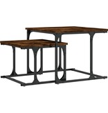 VidaXL 2-delige Tafeltjesset bewerkt hout gerookt eikenkleurig