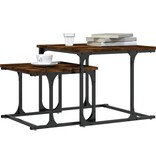 VidaXL 2-delige Tafeltjesset bewerkt hout gerookt eikenkleurig