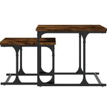 VidaXL 2-delige Tafeltjesset bewerkt hout gerookt eikenkleurig