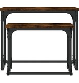 VidaXL 2-delige Tafeltjesset bewerkt hout gerookt eikenkleurig