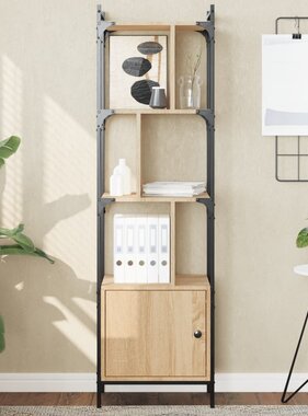 VidaXL Boekenkast met deur 44,5x30x154,5 cm hout sonoma eikenkleurig