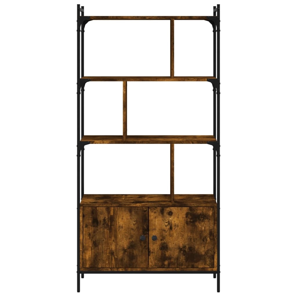 VidaXL Boekenkast met deuren 76,5x30x154,5 cm hout gerookt eikenkleur