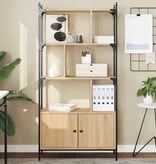 VidaXL Boekenkast met deuren 76,5x30x154,5 cm hout sonoma eikenkleurig