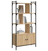 VidaXL Boekenkast met deuren 76,5x30x154,5 cm hout sonoma eikenkleurig