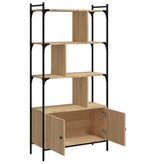 VidaXL Boekenkast met deuren 76,5x30x154,5 cm hout sonoma eikenkleurig
