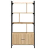 VidaXL Boekenkast met deuren 76,5x30x154,5 cm hout sonoma eikenkleurig