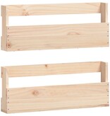 VidaXL Wandschoenenrekken 2 st 59x9x23 cm massief grenenhout