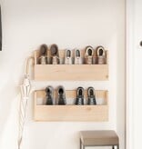 VidaXL Wandschoenenrekken 2 st 59x9x23 cm massief grenenhout