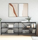 VidaXL Wandtafel 200x30x75 cm bewerkt hout en ijzer zwart