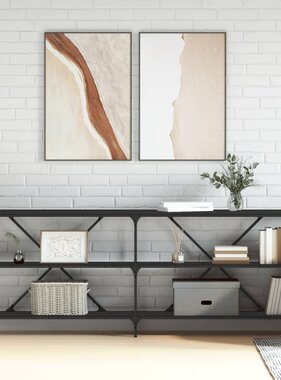 VidaXL Wandtafel 200x30x75 cm bewerkt hout en ijzer zwart