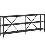 VidaXL Wandtafel 200x30x75 cm bewerkt hout en ijzer zwart