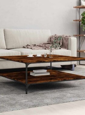 VidaXL Salontafel 100x100x40 cm bewerkt hout gerookt eikenkleurig