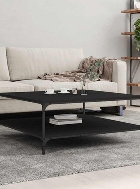 VidaXL Salontafel 100x100x40 cm bewerkt hout zwart