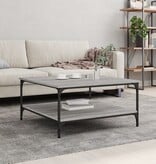 VidaXL Salontafel 80x80x40 cm bewerkt hout grijs sonoma eikenkleurig
