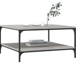 VidaXL Salontafel 80x80x40 cm bewerkt hout grijs sonoma eikenkleurig