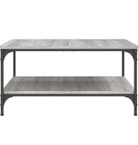 VidaXL Salontafel 80x80x40 cm bewerkt hout grijs sonoma eikenkleurig